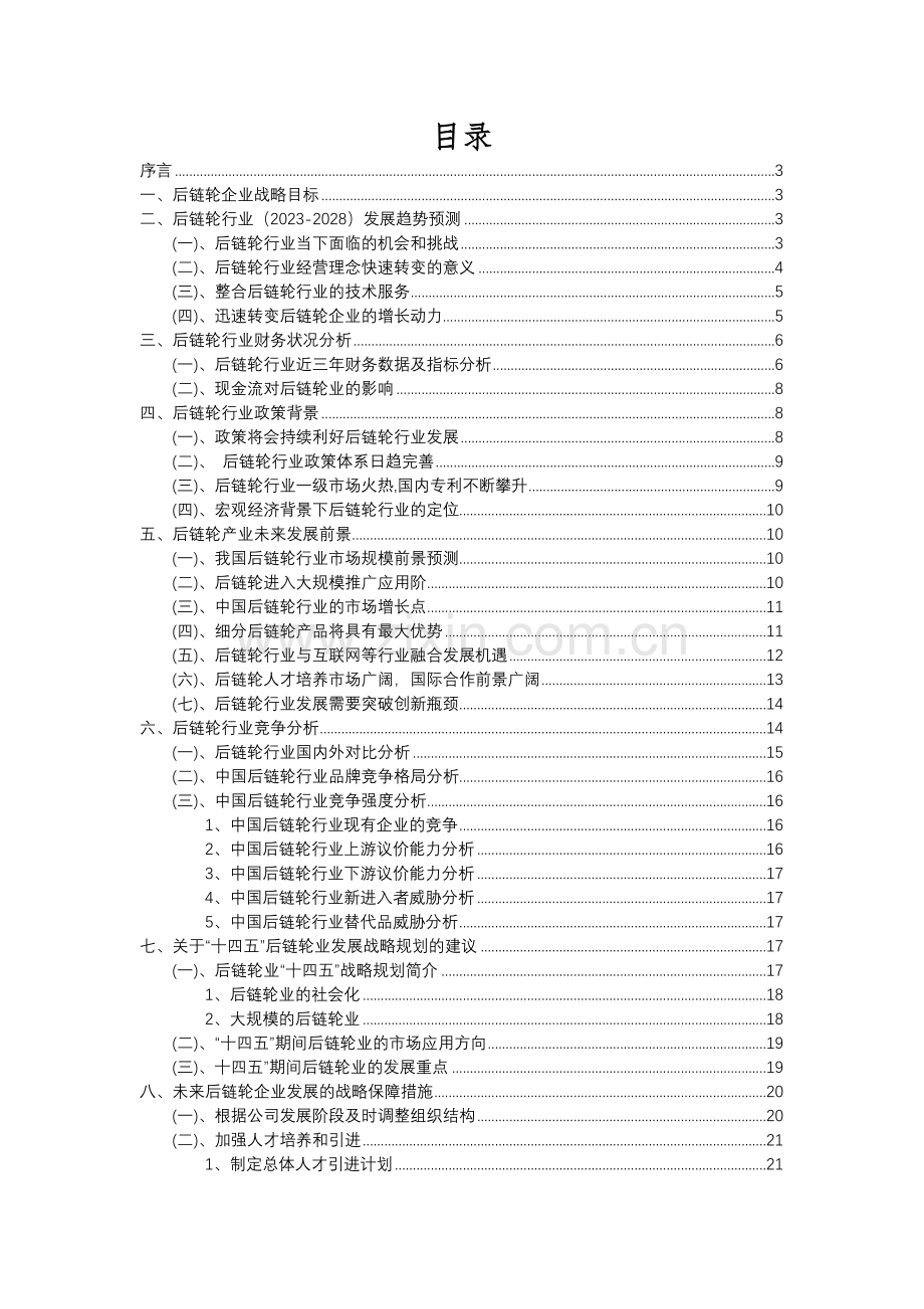 2023年后链轮行业分析报告及未来五至十年行业发展报告.docx_第2页