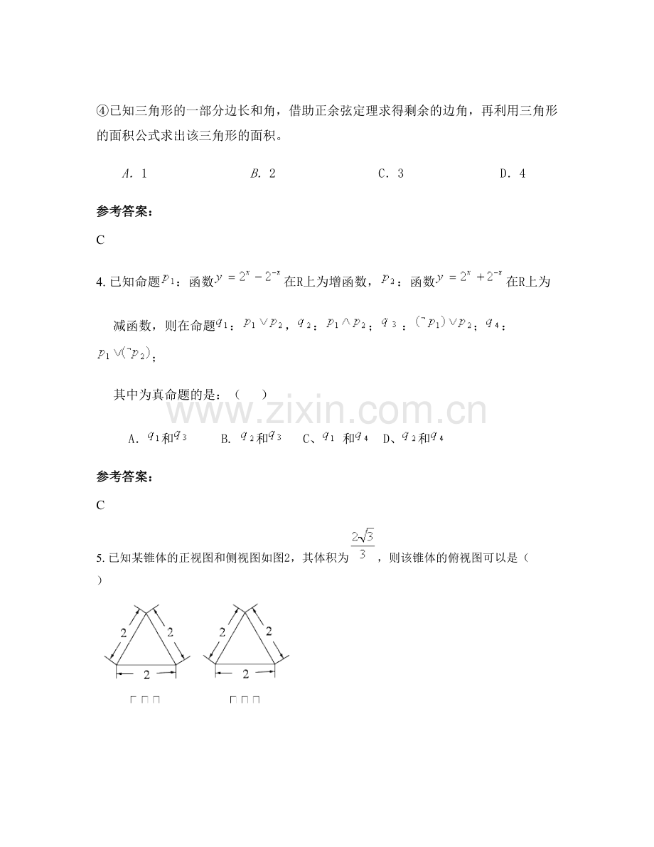 湖南省郴州市长村中学2021年高三数学文期末试卷含解析.docx_第2页