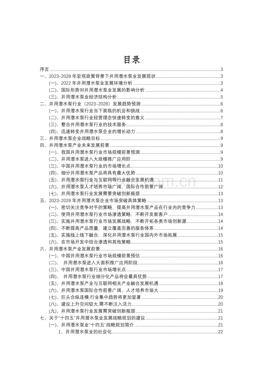 2023年井用潜水泵行业分析报告及未来五至十年行业发展报告.doc_第2页
