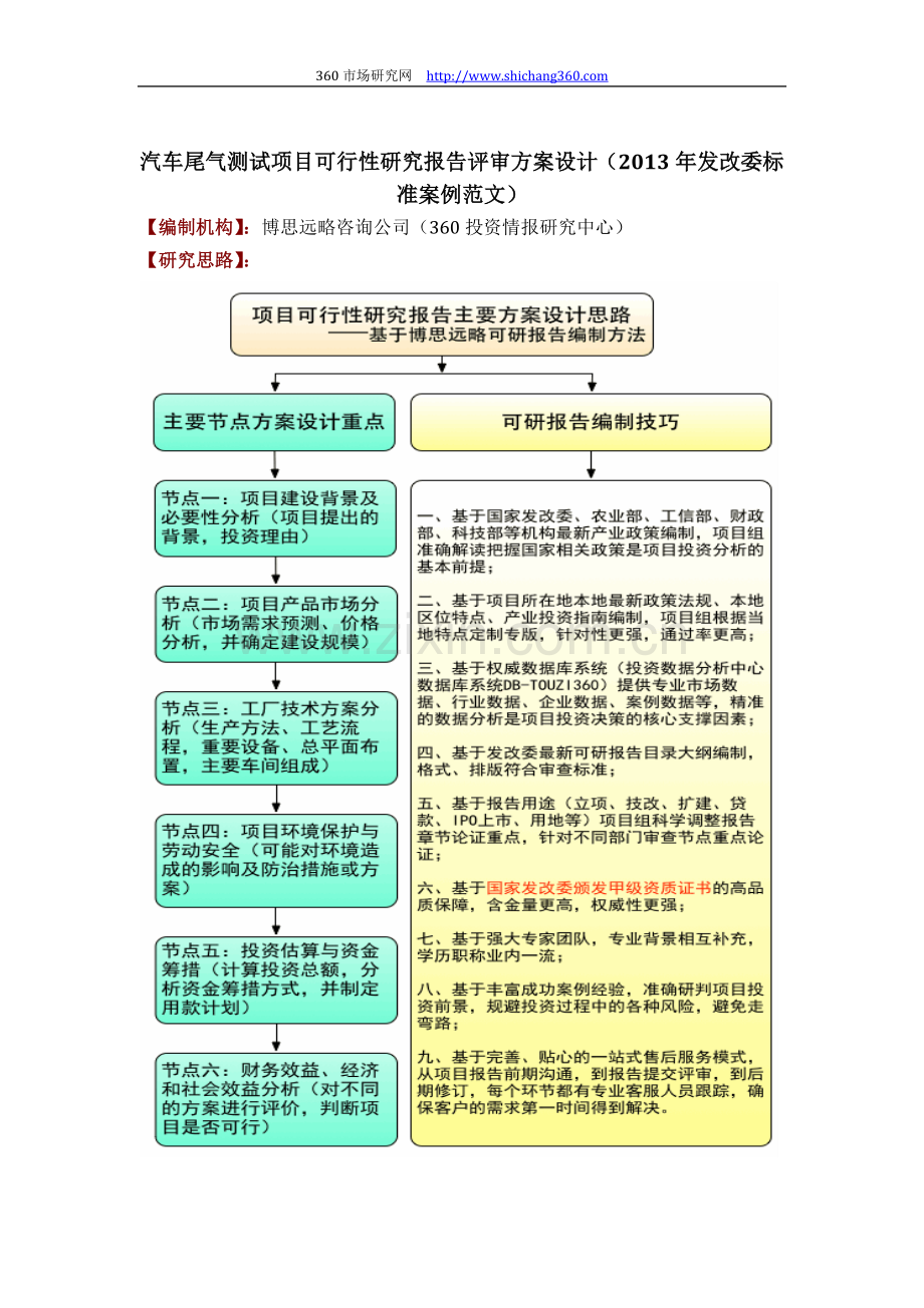 汽车尾气测试项目可行性研究报告评审方案设计(2013年发改委标准案例范文).docx_第1页