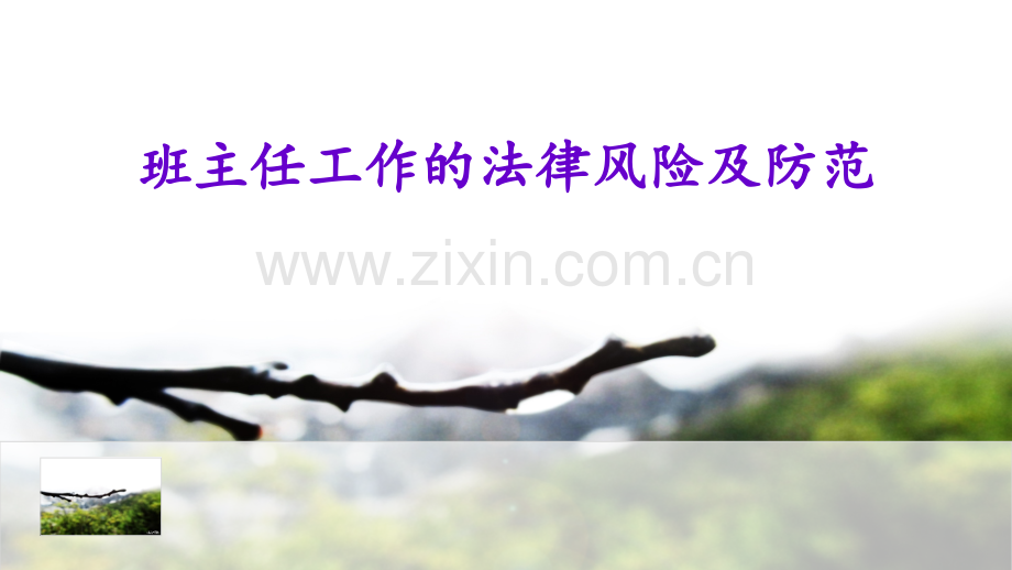 班主任工作中的法律风险及防范.pptx_第1页