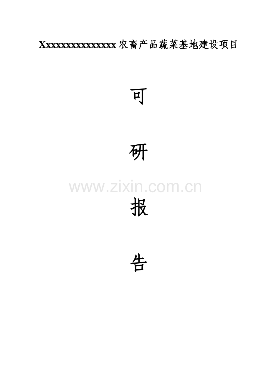 农畜产品蔬菜基地建设项目可行性研究报告书.doc_第1页