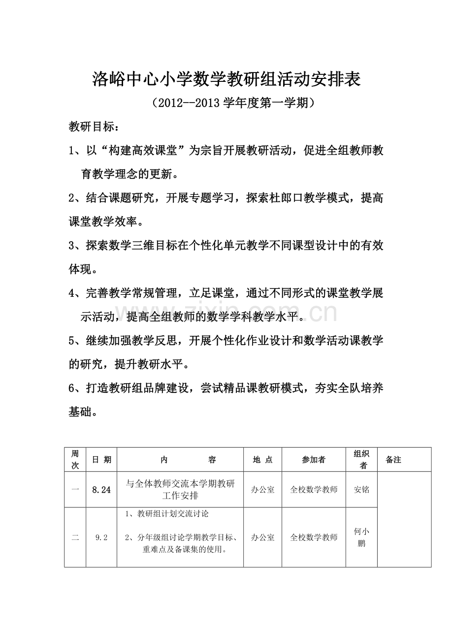 教研组活动记录表.doc_第1页