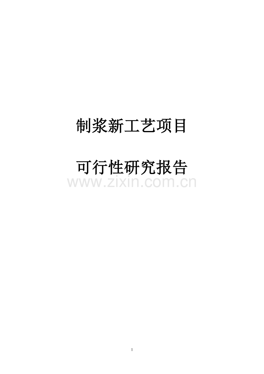 制浆新工艺项目可行性研究报告.doc_第1页