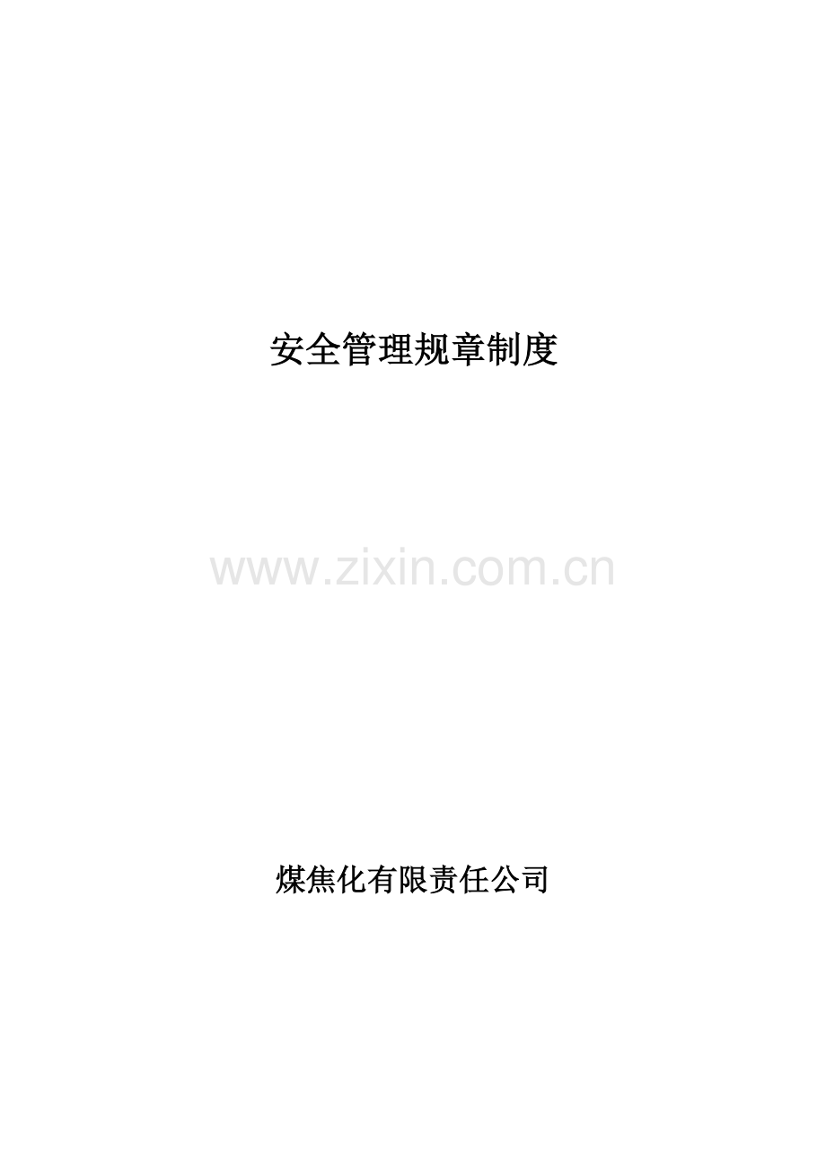 煤焦化有限责任公司安全管理规章制度.doc_第1页