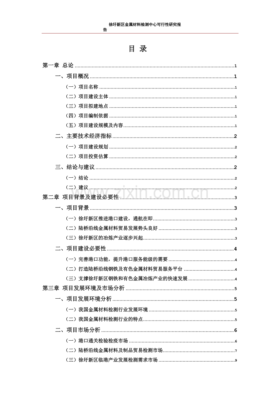 徐圩新区金属材料检测中心建设项目可行性研究报告书.doc_第1页