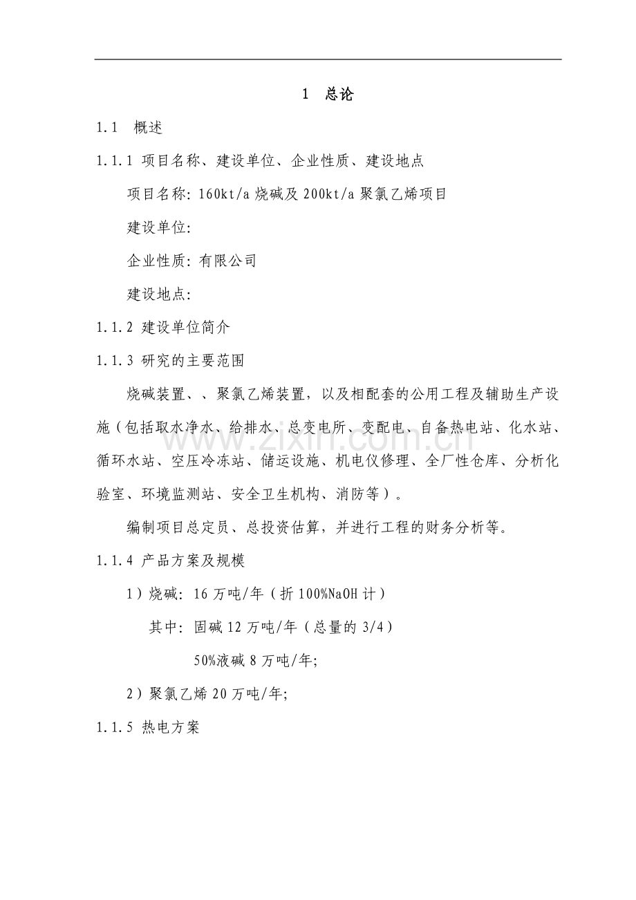 公司pvc项目160kta烧碱及200kta聚氯乙烯项目可行性研究报告.doc_第2页