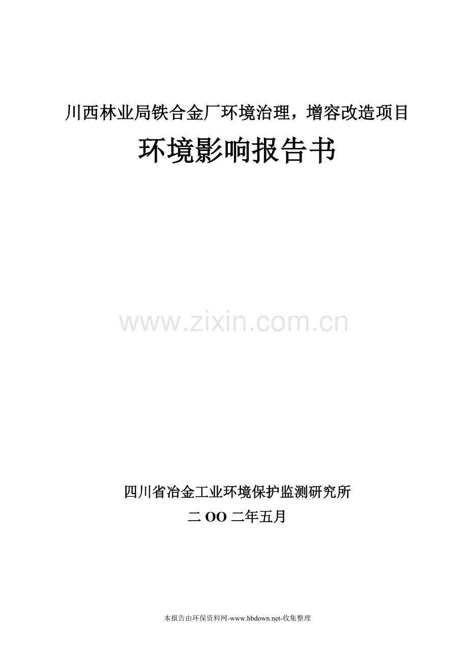 铁合金项目投资环境评估报告.doc_第1页