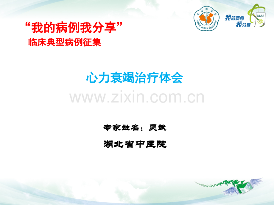湖北省中医院芪苈强心典型病例描述.pptx_第1页