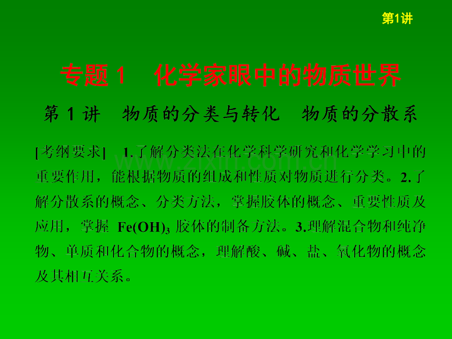 稳扎稳打高三化学一轮专讲内蒙专用物质的分类与转化-物质的分散系.pptx_第1页