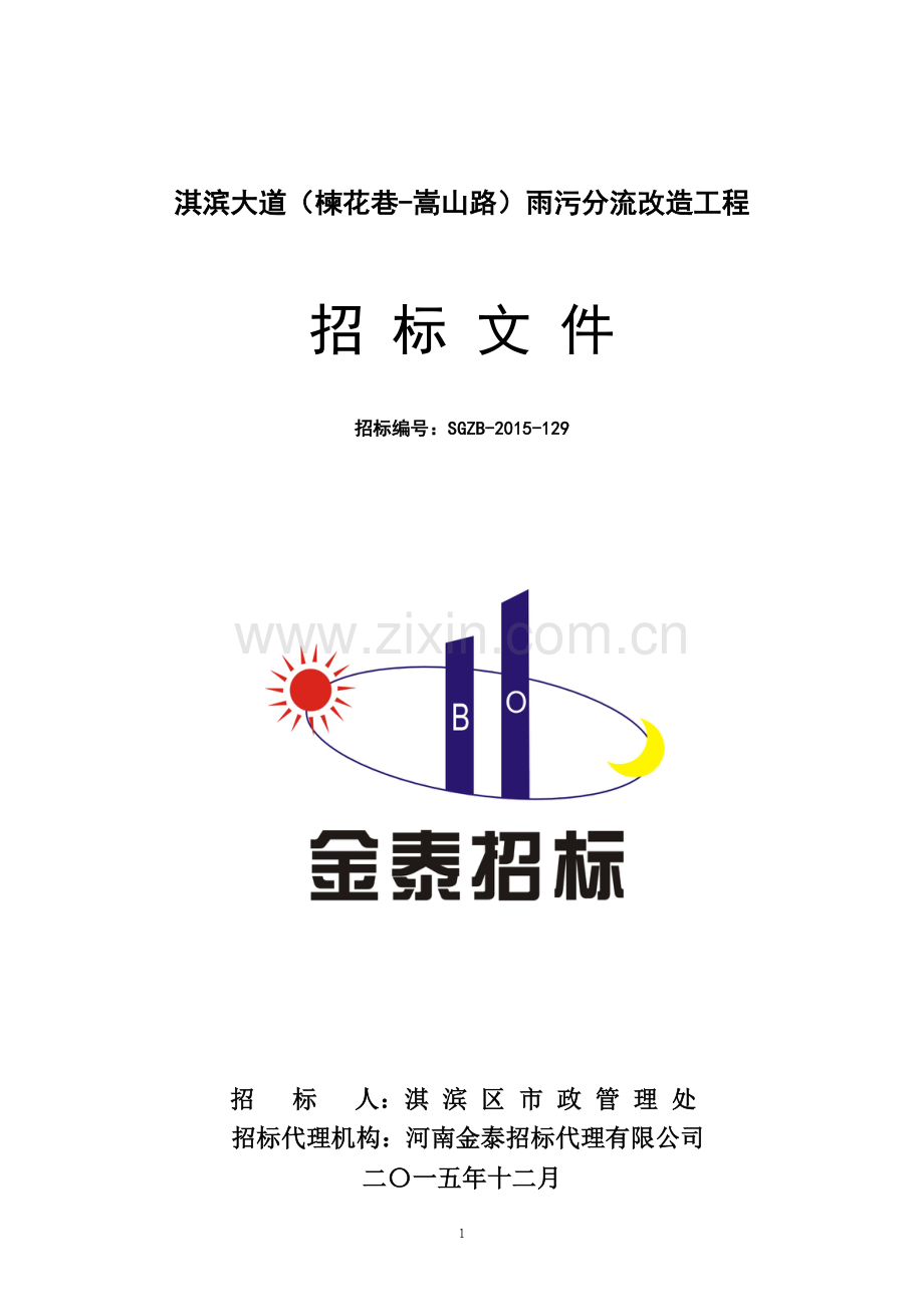 淇滨大道雨污水分流改造招标文件.doc_第1页