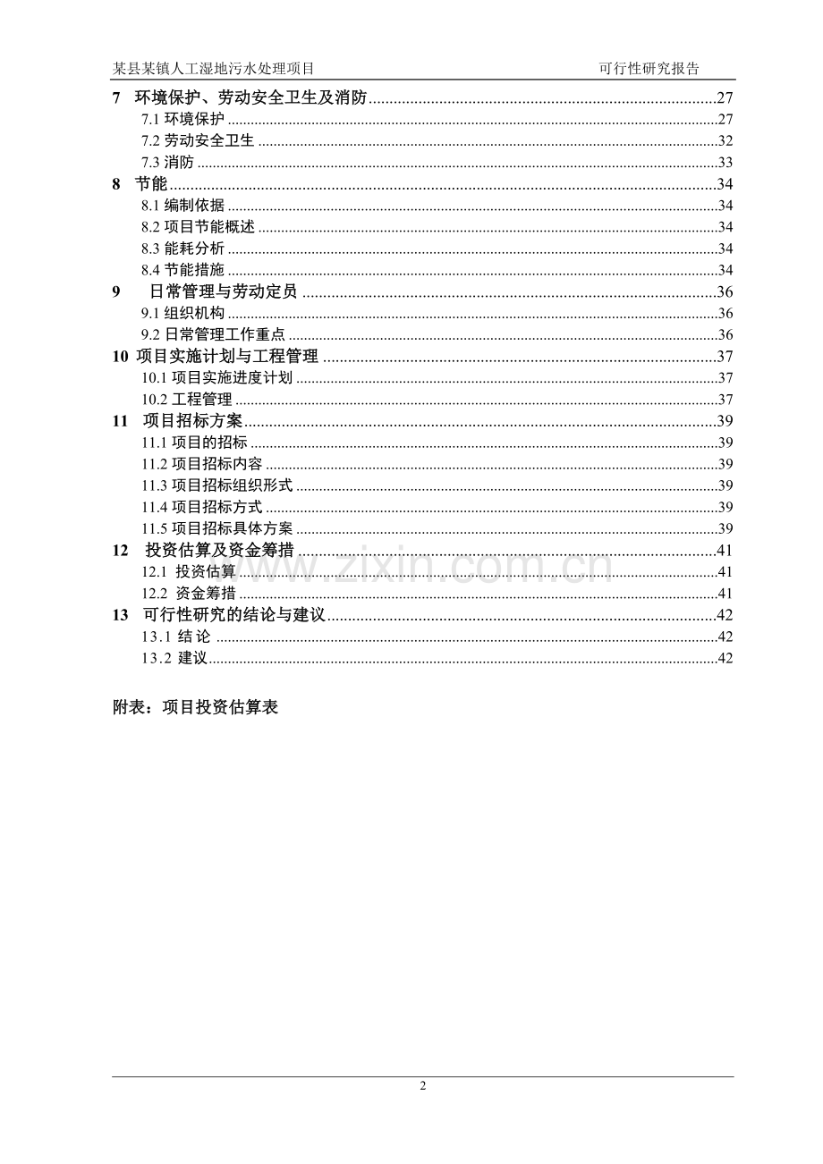 山东乡镇人工湿地污水处理项目申请立项可研报告.doc_第2页