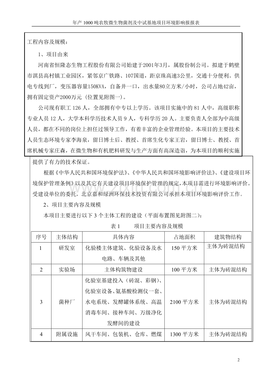 年产1000吨农牧微生物菌剂及中试基地项目环评报告书.doc_第2页