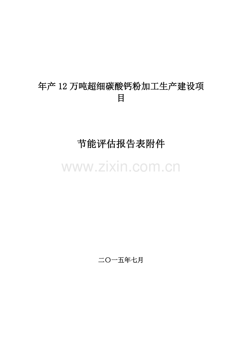 年产12万吨超细碳酸钙粉加工生产项目建设节能分析评估评价报告.doc_第1页