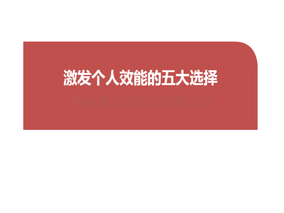 激发个人效能的五大选择.pptx_第1页