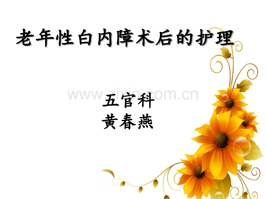 老年性白内障术后的护理.pptx_第1页