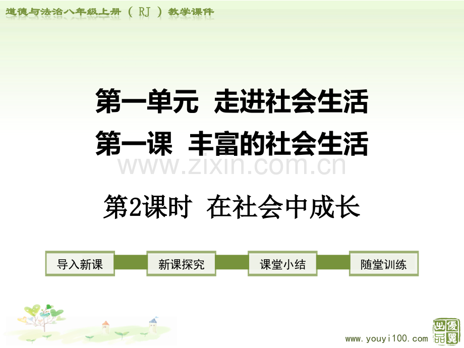 八年级上道德与法治在社会中成长.pptx_第1页