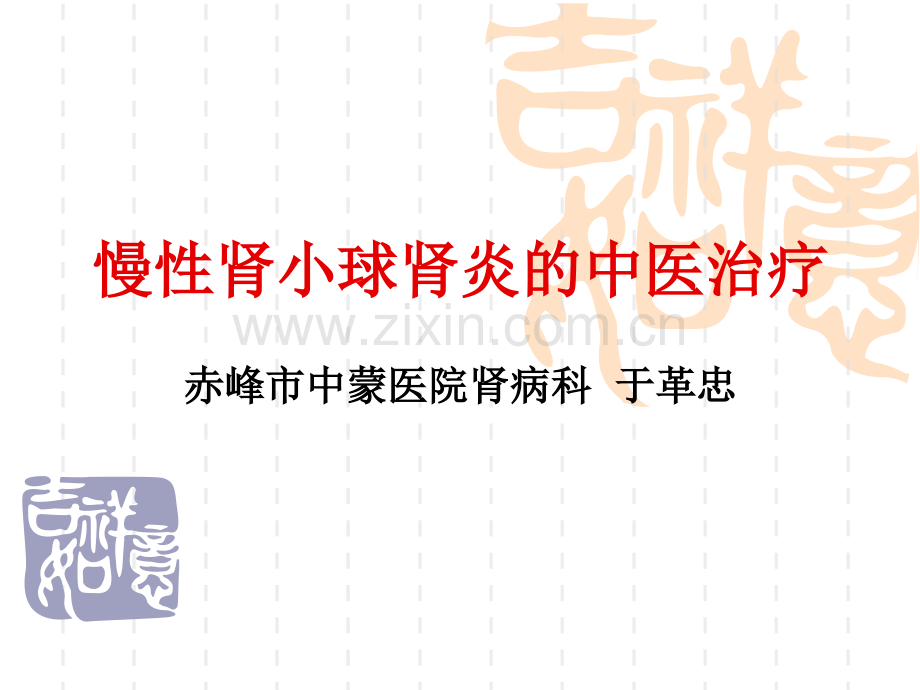 慢性肾小球肾炎的中医治疗.pptx_第1页