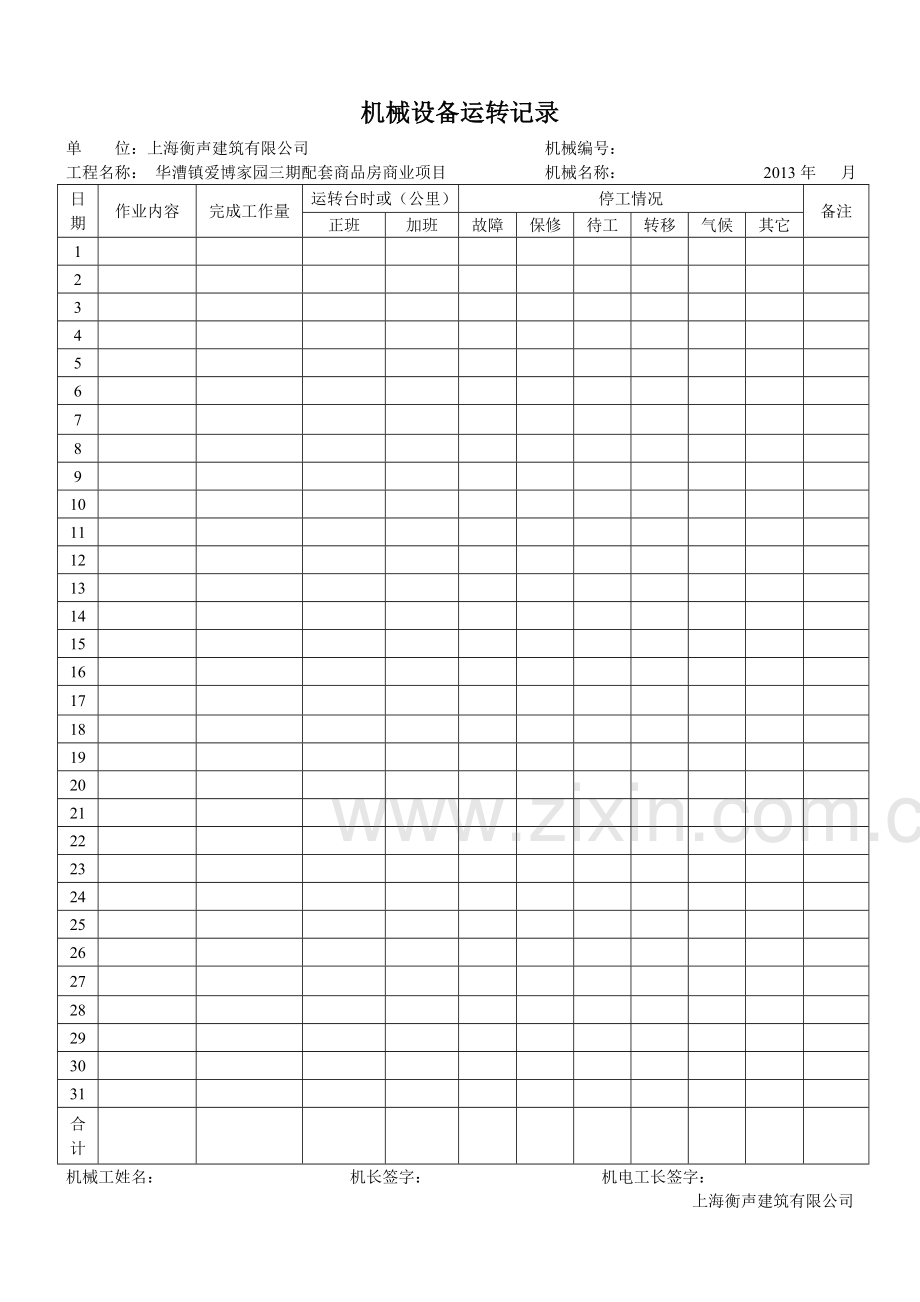 塔吊每日班前安全检查记录表.doc_第2页