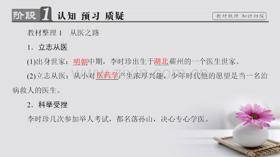 学高中历史第单元杰出的科学家第课杰出的中医药学家李时珍.pptx_第2页