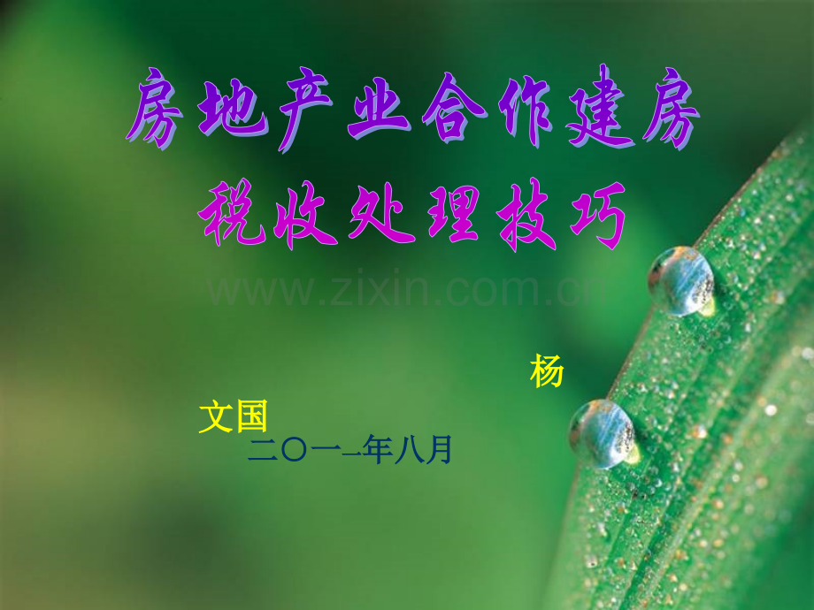 房地产合作建房税收处理技巧p.pptx_第1页