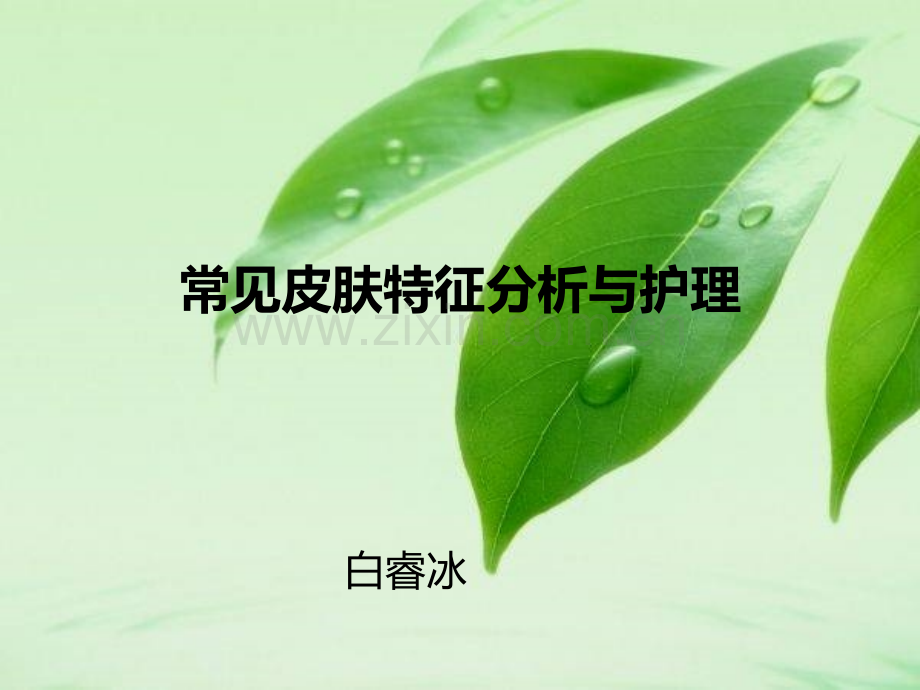 常见皮肤的特征分析和护理.pptx_第1页