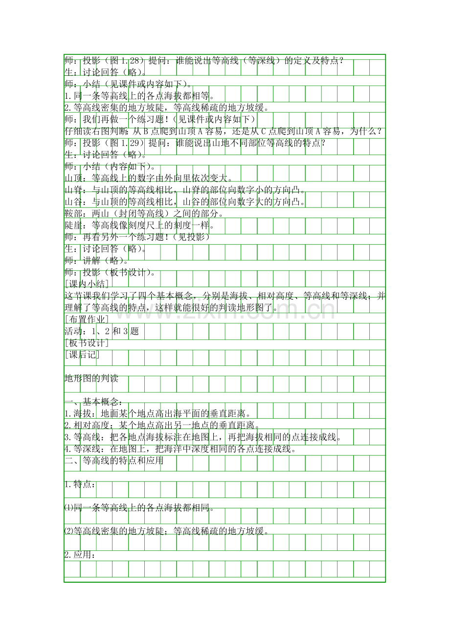 地形图的判读教学设计.docx_第2页