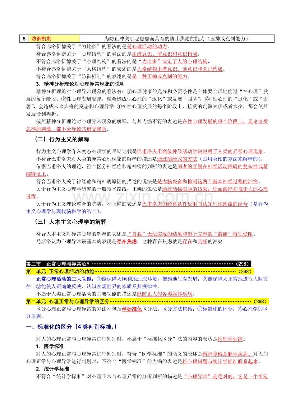 心理咨询师变态心理学与健康心理学知识复习概要.doc_第2页