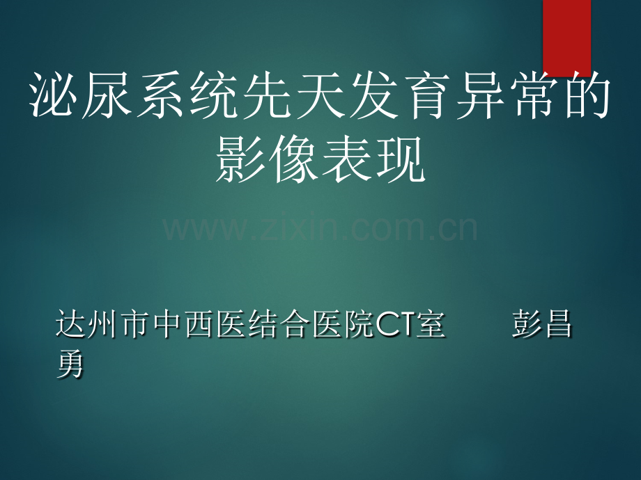 泌尿系统先天发育异常影像表现.pptx_第1页