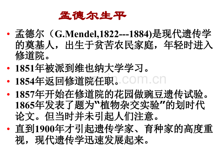 孟德尔杂交实验一1.pptx_第1页