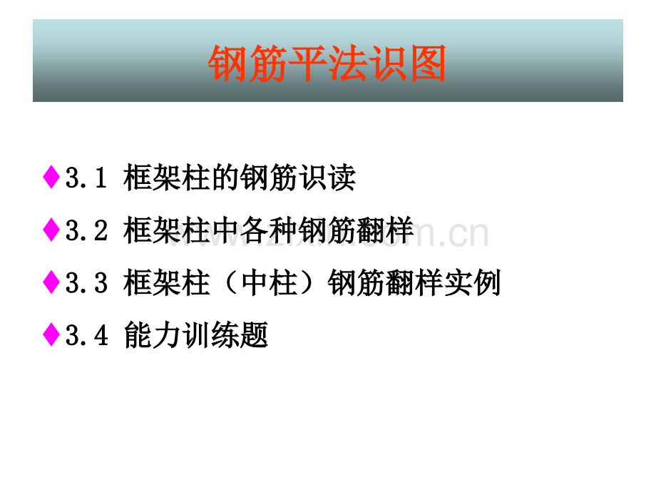 单元3框架柱钢筋翻样与下料解析.pptx_第1页