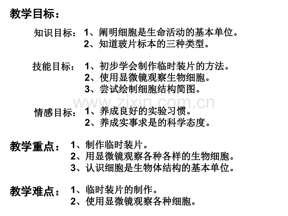 冀教版七年级生物上册细胞观察细胞课件.pptx_第1页