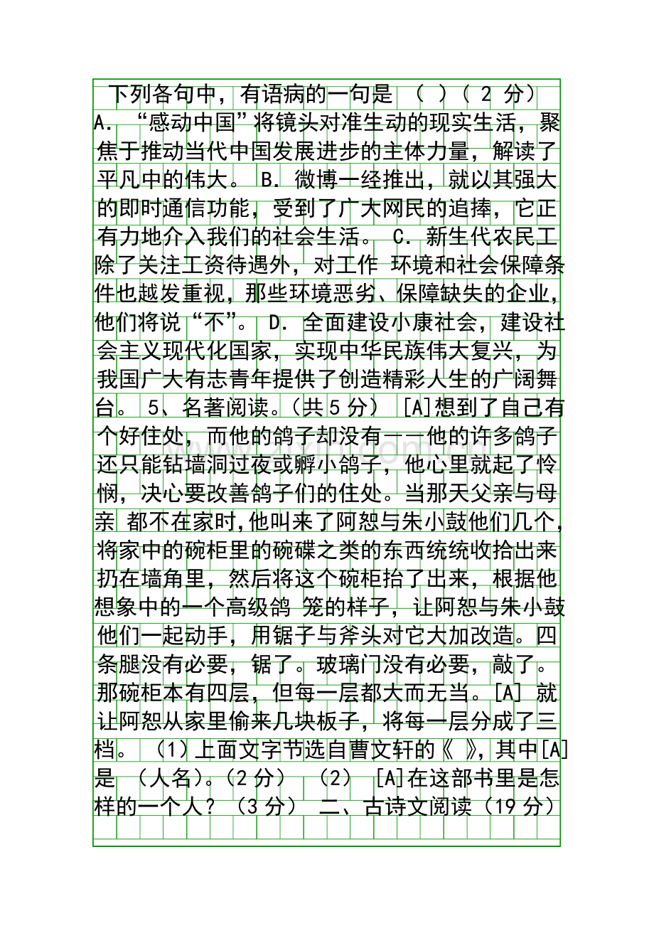 5月中考语文模拟试题鲁教版.docx_第2页