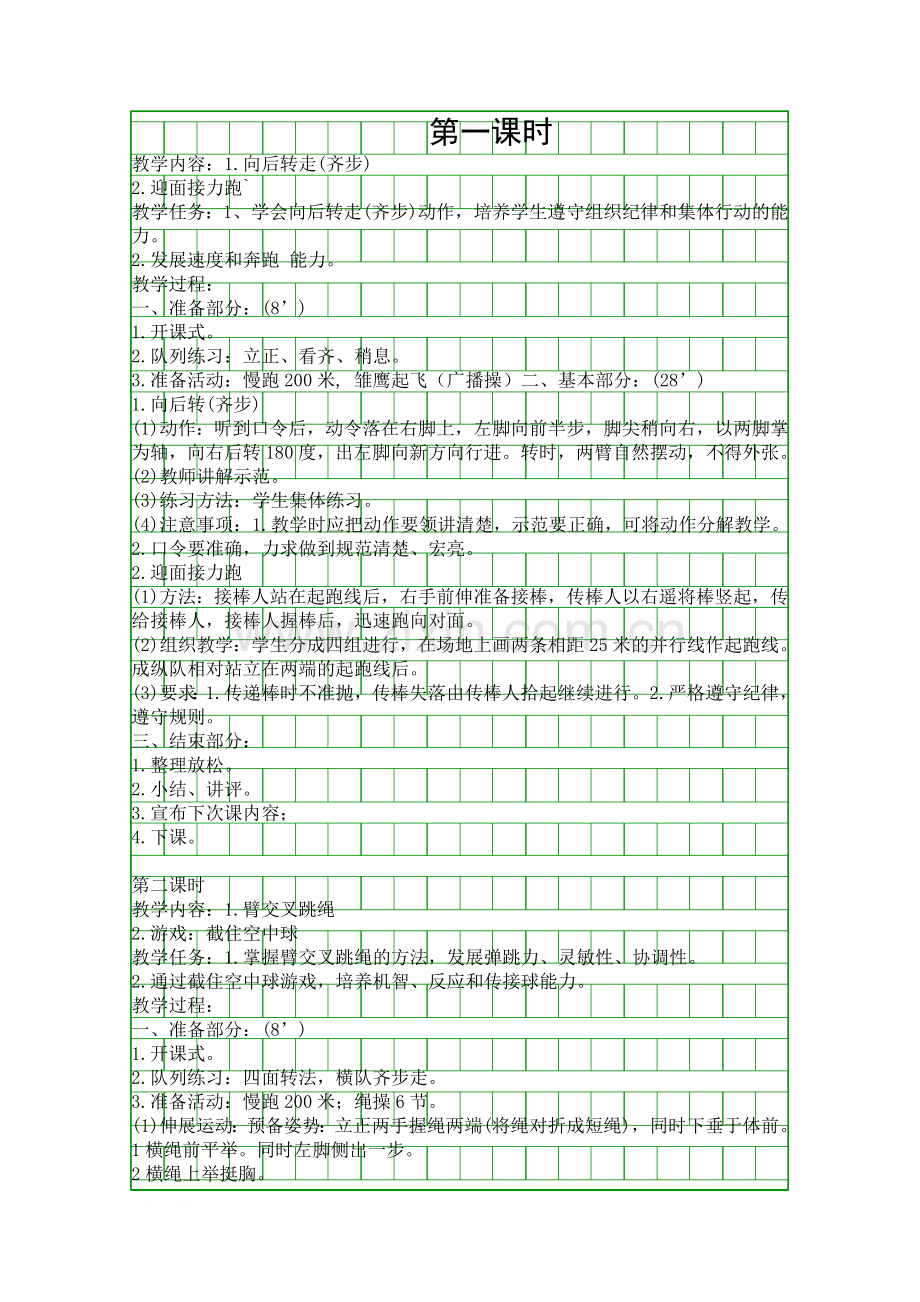 五年级上册体育教案.docx_第1页