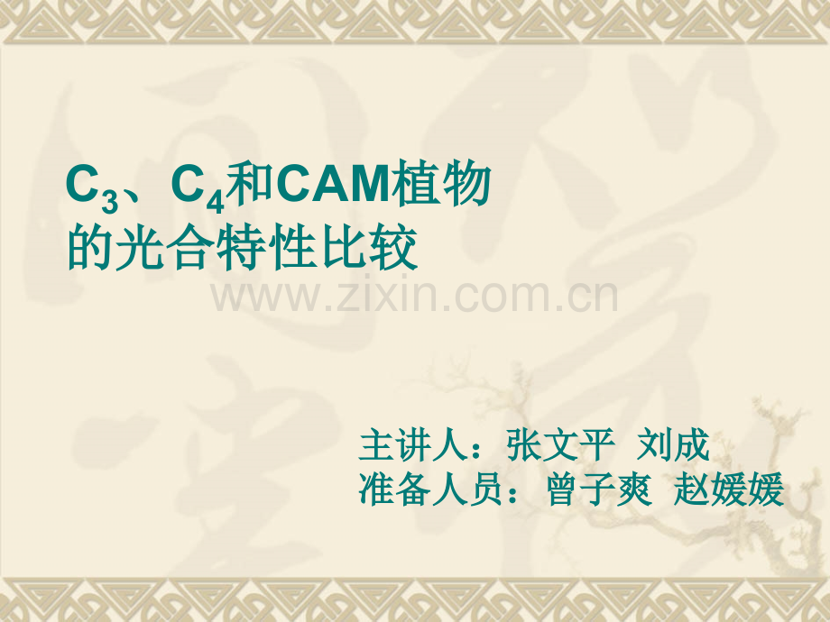 C3C4和CAM植物的光合特性比较.pptx_第1页