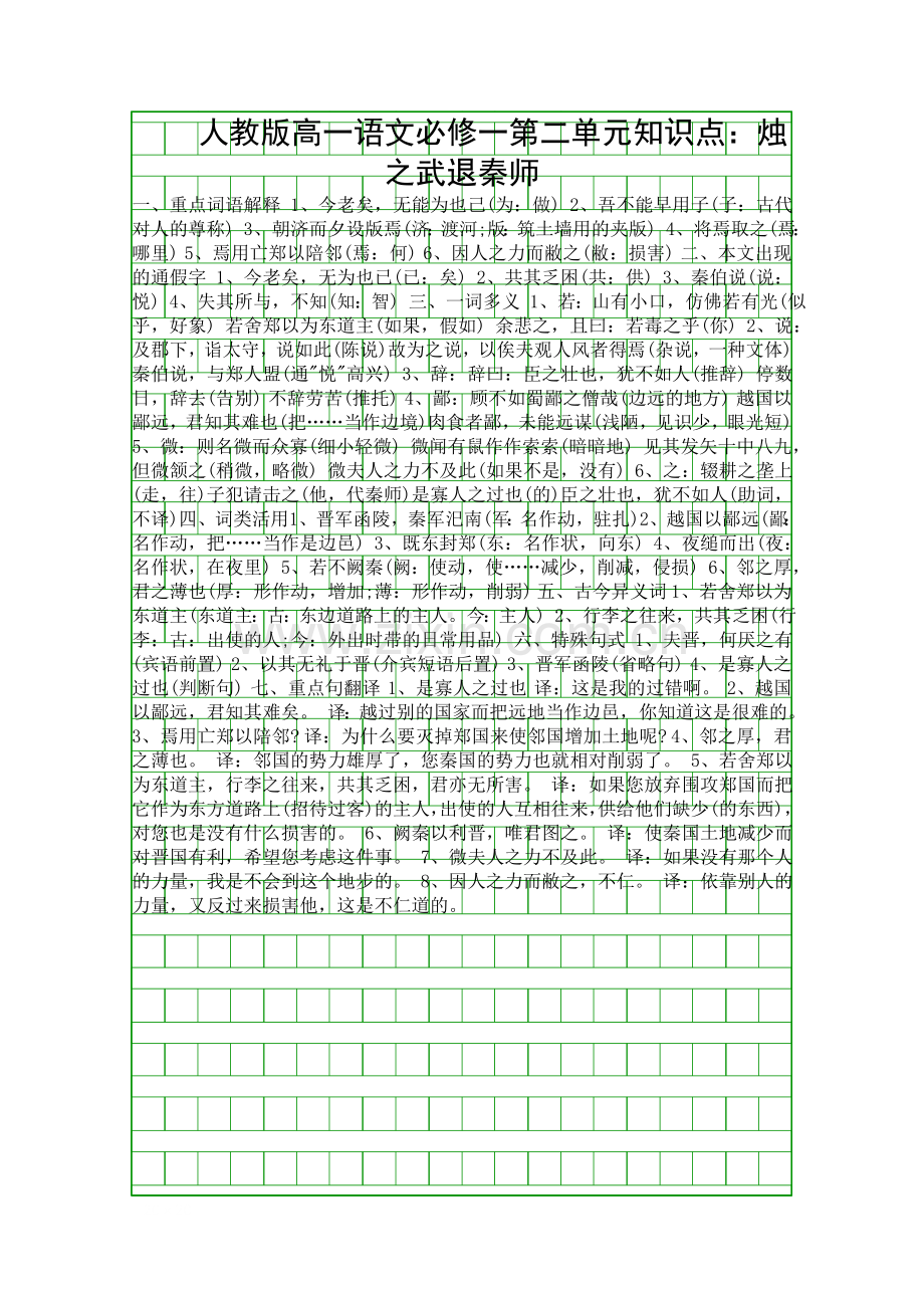 人教版高一语文必修一知识点烛之武退秦师.docx_第1页