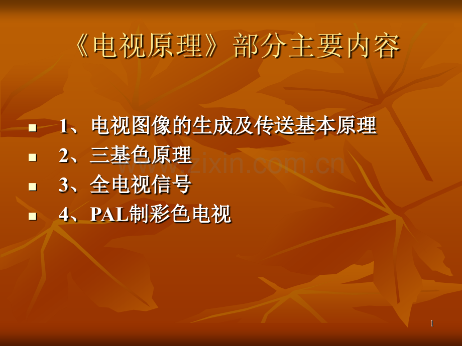 信息与通信电视原理.pptx_第1页