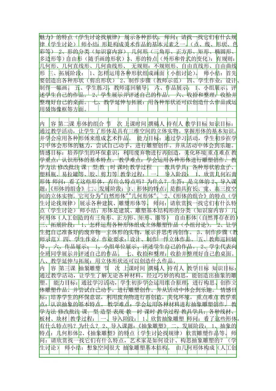 五年级美术下册全册表格式教案人教版.docx_第2页
