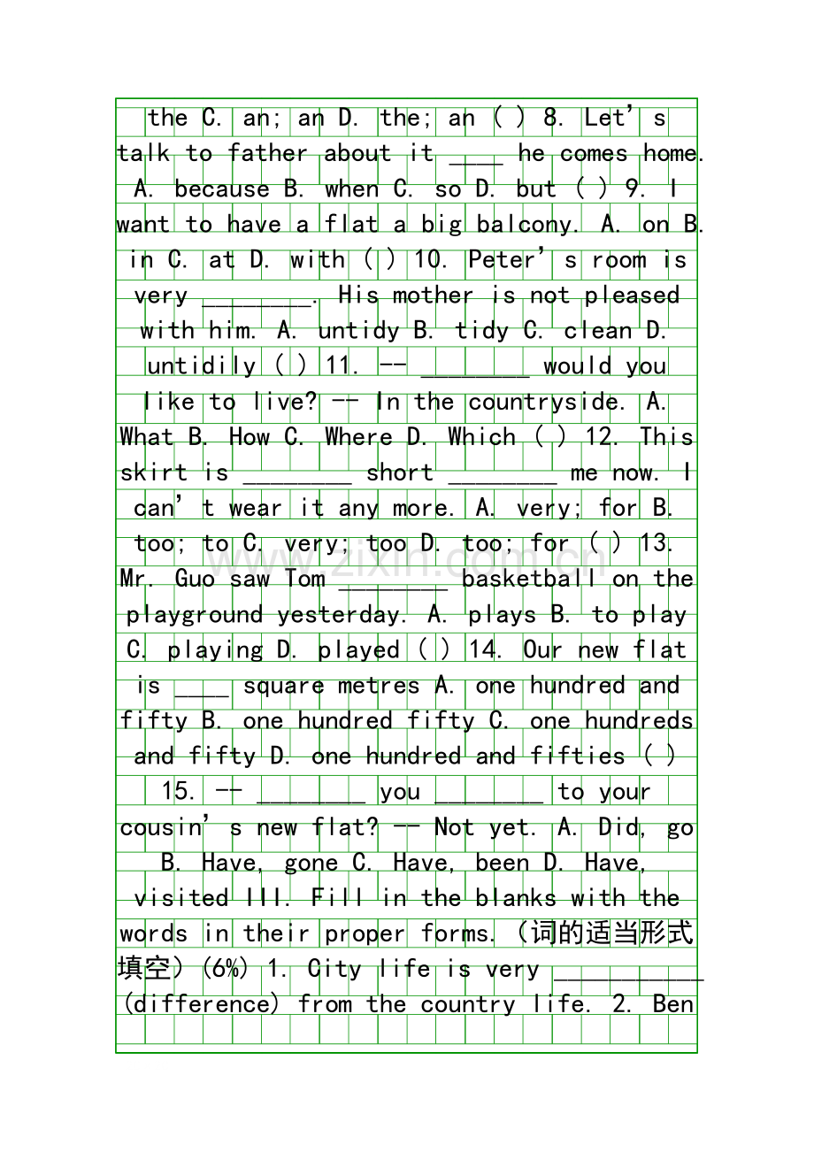 Unit-5-Choosing-a-new-flat测试题.docx_第2页