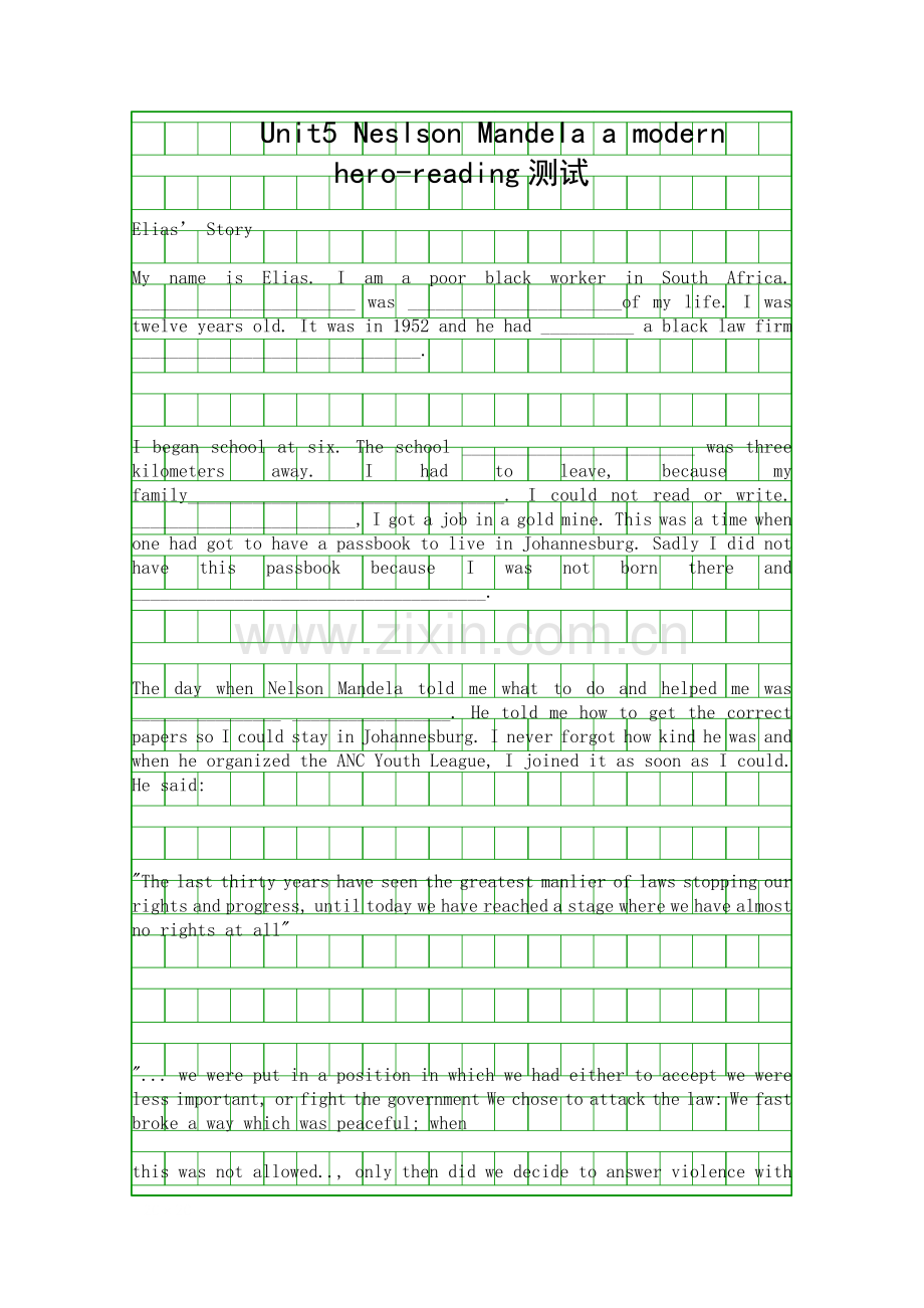 Unit5-Neslson-Mandela-a-modern-heroreading测试.docx_第1页