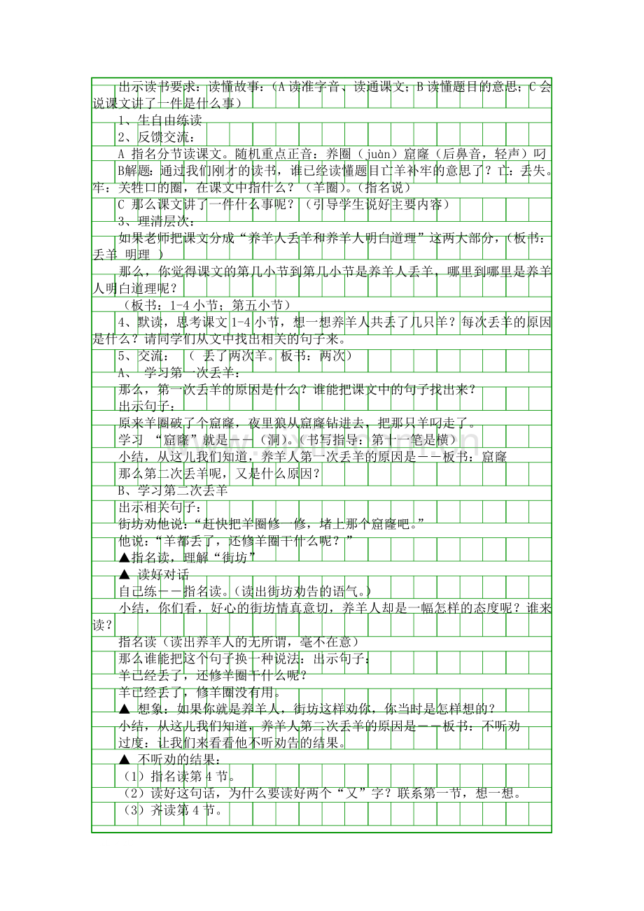 人教版三年级语文下册亡羊补牢备课教案.docx_第2页