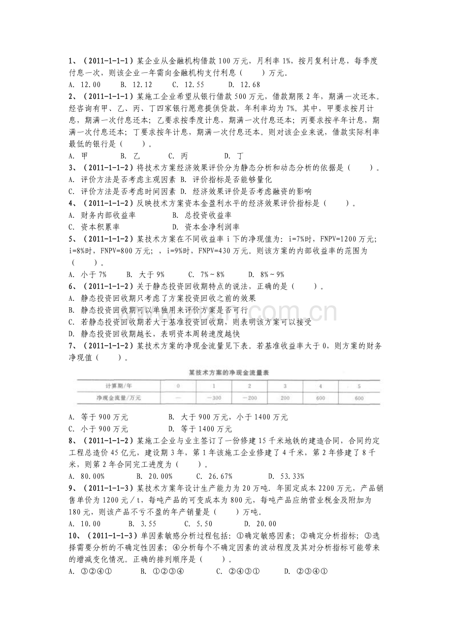 一建工程经济真题分类实用资料(00002).docx_第1页