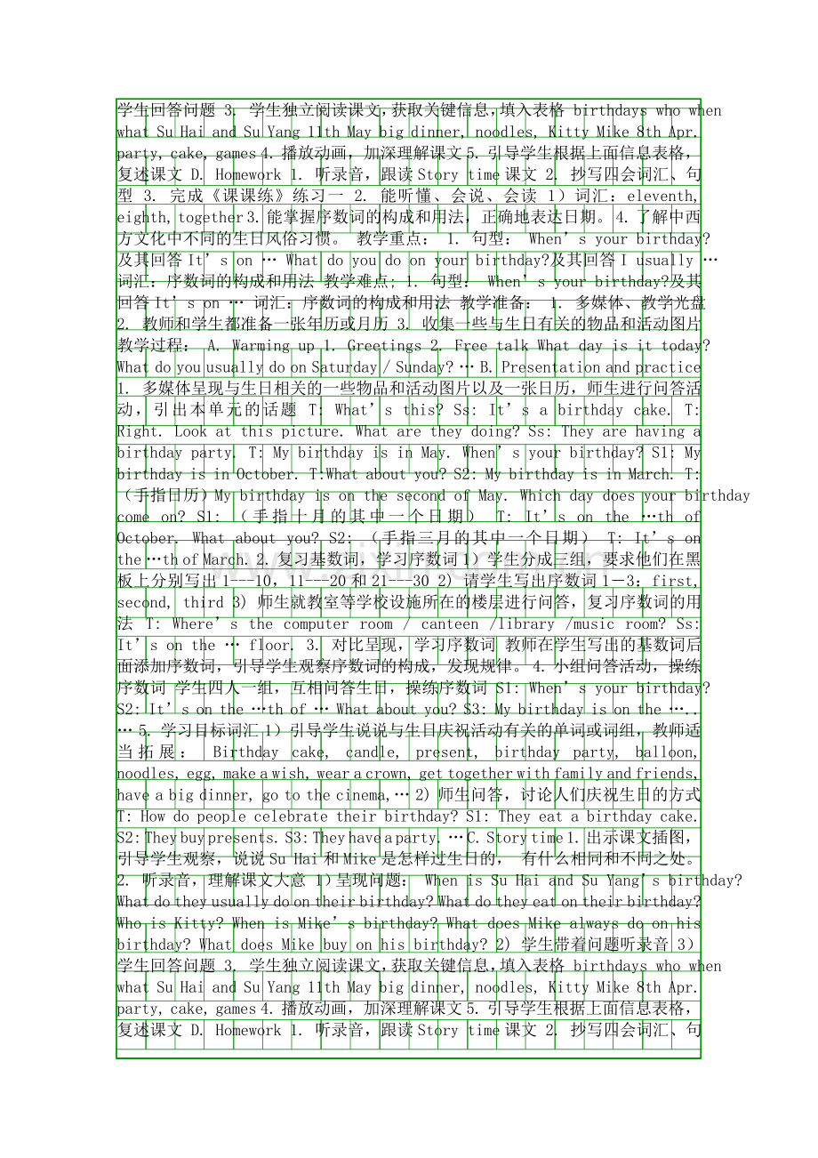 五年级英语下册Unit-8-Birthdays教案5.docx_第2页
