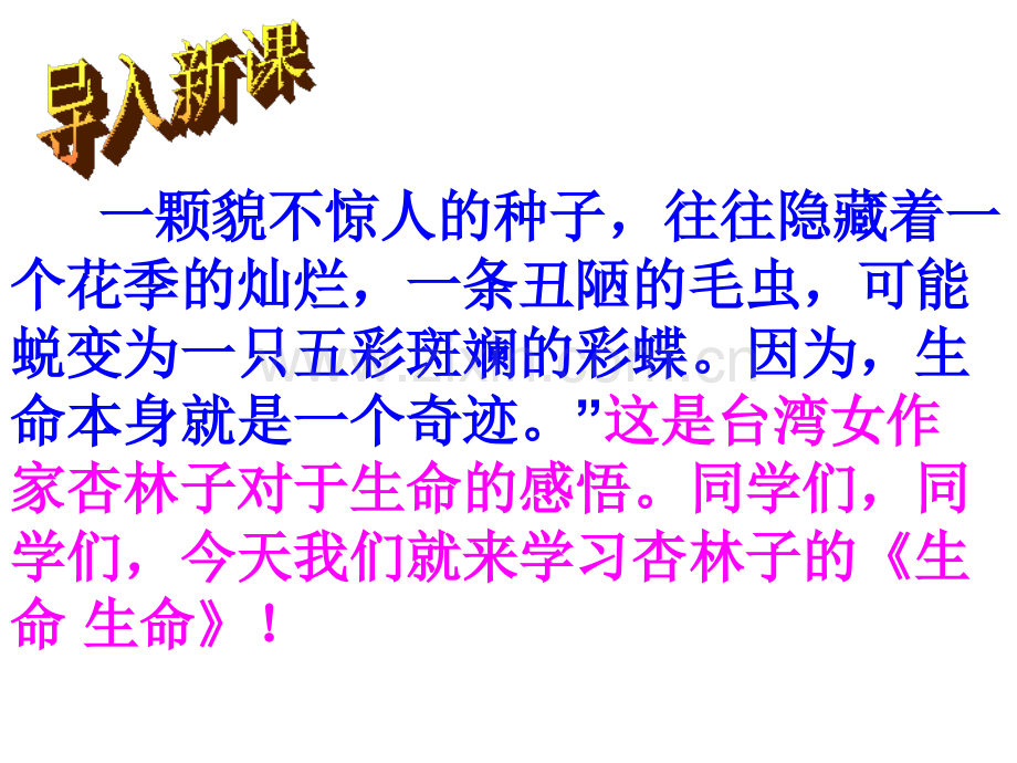 人教版四年级语文下册生命生命课件.pptx_第1页