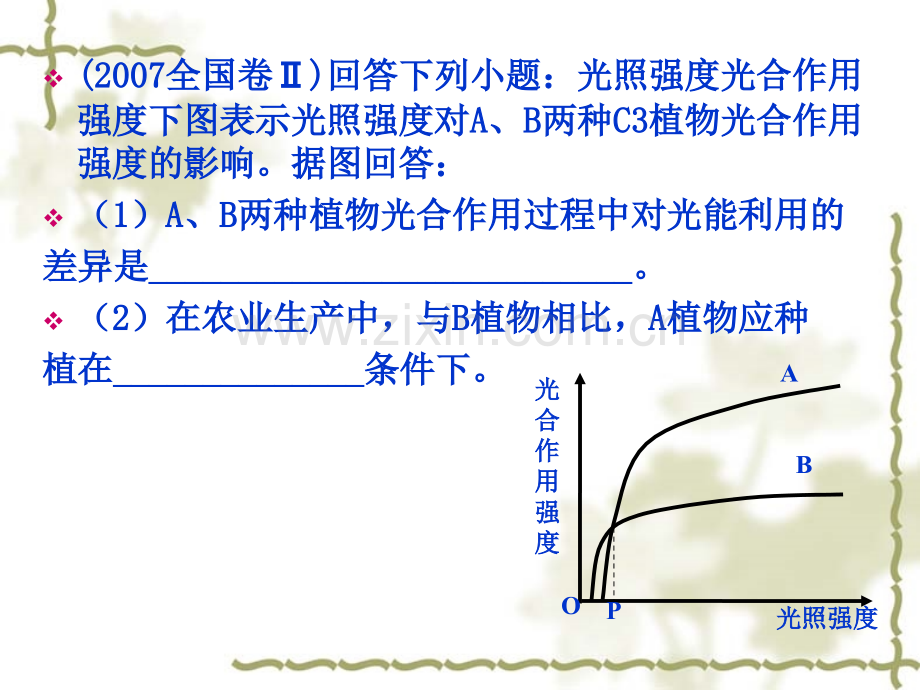 人教版教学素材光合作用中坐标曲线图的解题.pptx_第2页