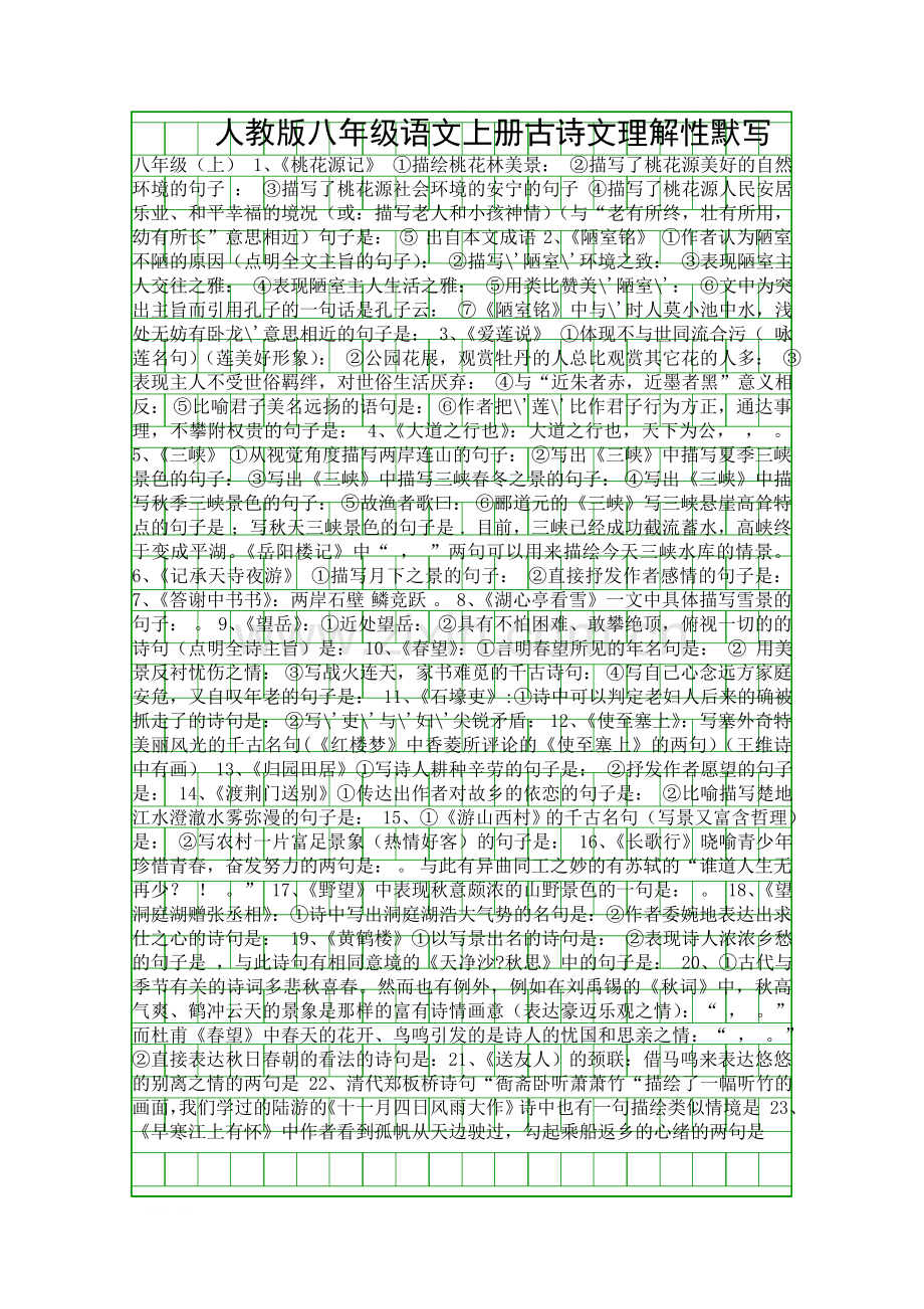 人教版八年级语文上册古诗文理解性默写.docx_第1页