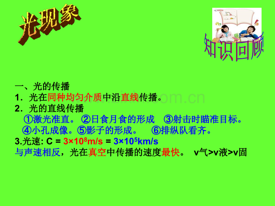 八年物理上单元知识回顾与训练光现象.pptx_第2页