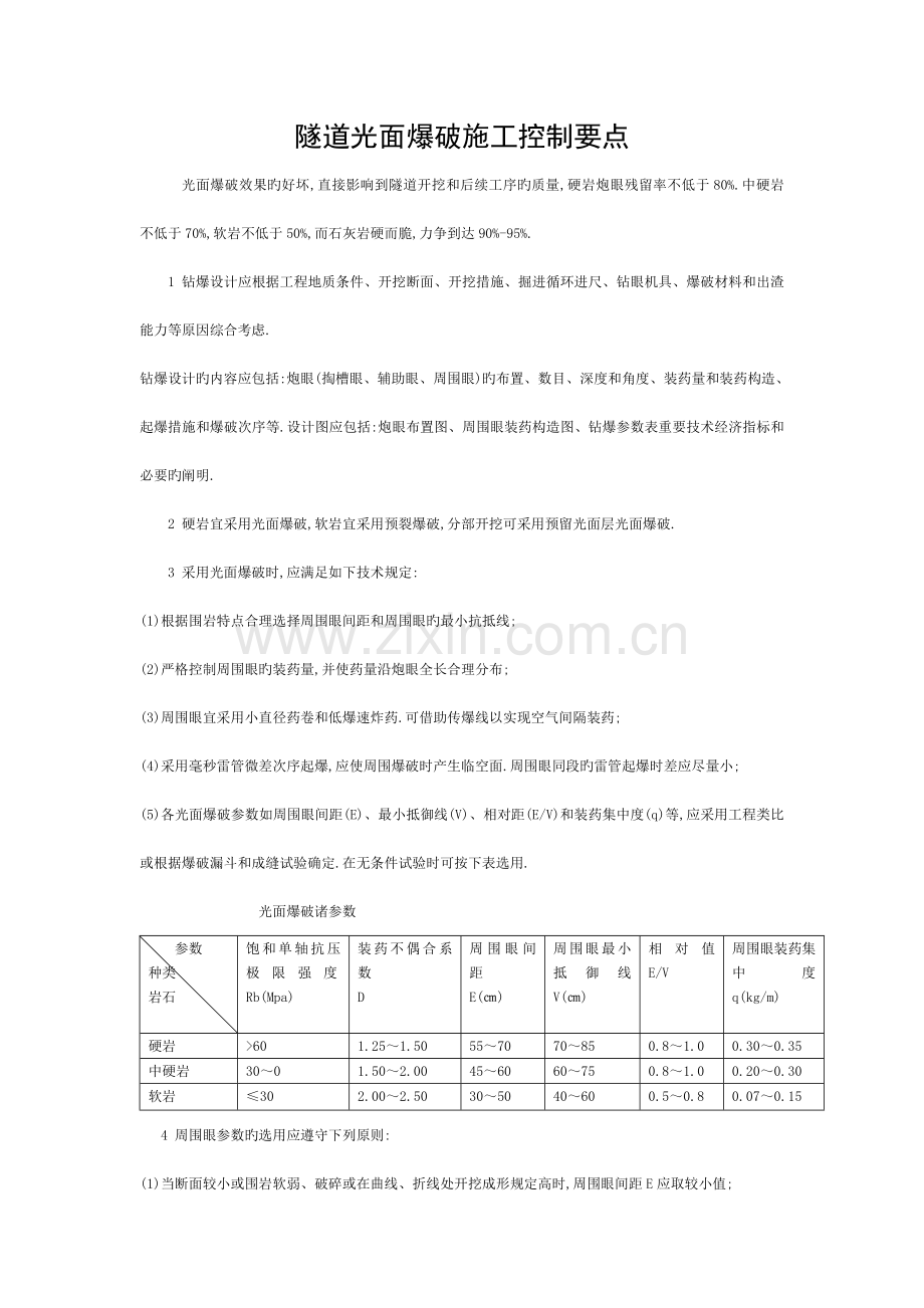 隧道光面爆破施工控制要点模板.doc_第1页