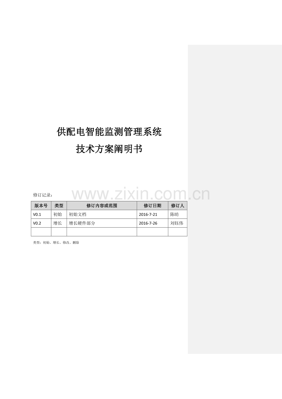 福建供配电智能监测管理系统技术方案说明书.doc_第1页