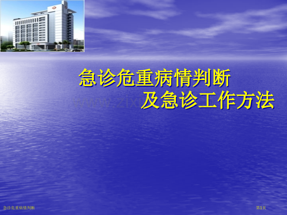 急诊危重病情判断专家讲座.pptx_第1页
